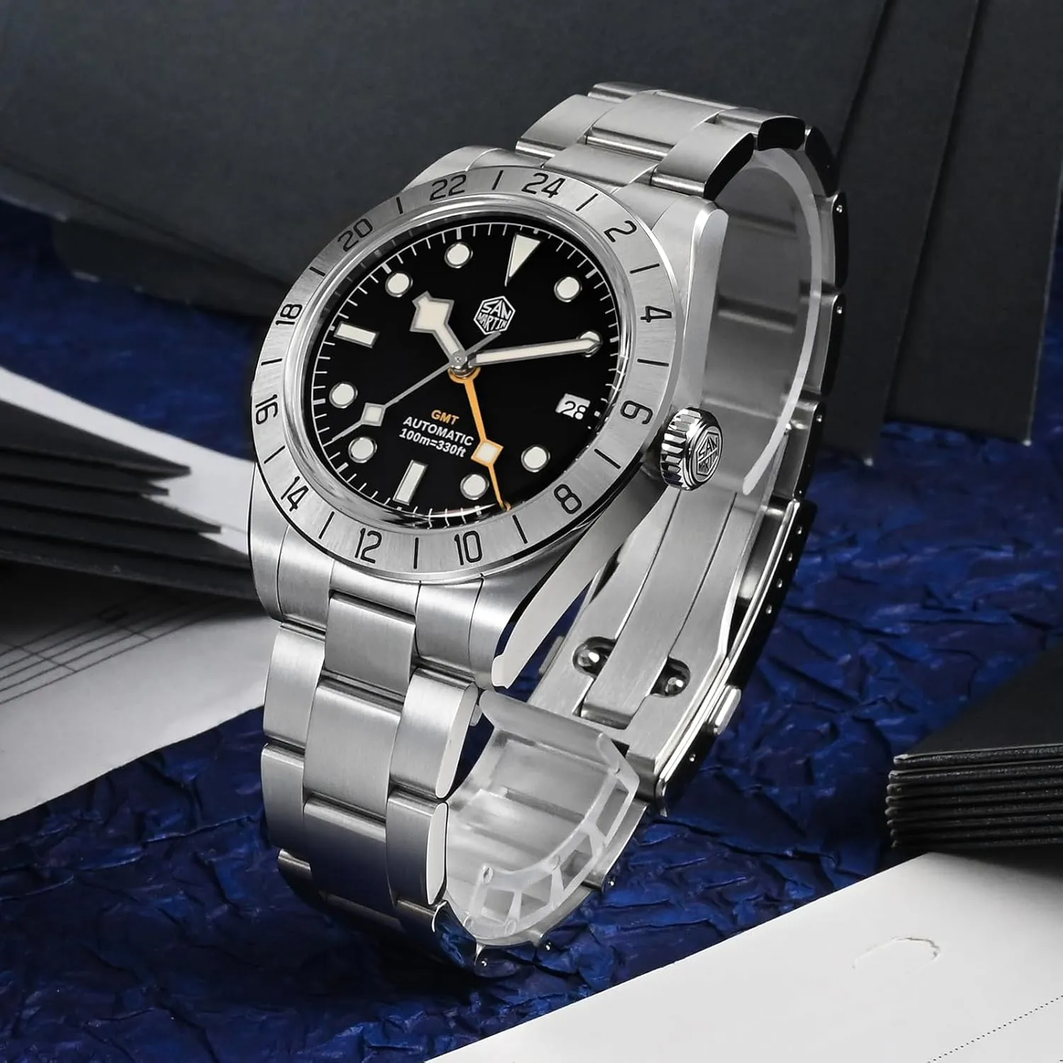 39mm inactive optimum rainwater squander BB Automatic Dive Watch NH34 GMT Watches for Men Sapphire AR Coating 10Bar Waterproof San Martin Mens Watch - SN054GE 