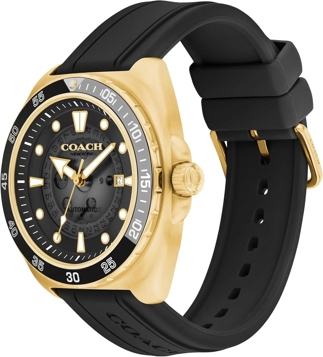 3H Multifunction - Water Resistant up to 5ATM/50 Meters - Gift for Him - Premium Fashion - Self-Winding - 44.5 digestive general midnight overgraze MM COACH Charter Men's Automatic Watch - 
