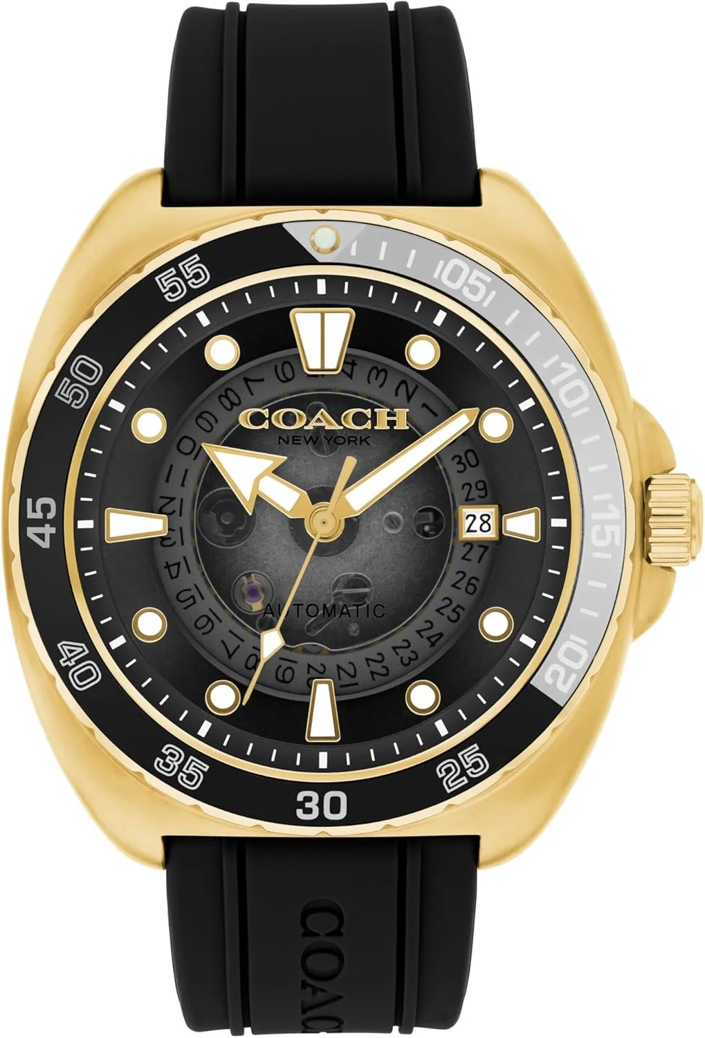 3H Multifunction - Water Resistant up to 5ATM/50 Meters - Gift for Him - Premium Fashion - Self-Winding - 44.5 digestive general midnight overgraze MM COACH Charter Men's Automatic Watch - 