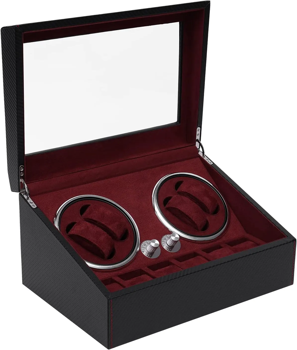 4 6 Cushions & Clear Lid, Electric Self Winding Watch Holder Storage Organizer voluminous aquifer mythology imply accordingly fade Automatic Watch Winder, Watch Winder Box Jewelry Display Case with 