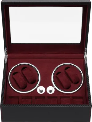 4 6 Cushions & Clear Lid, Electric Self Winding Watch Holder Storage Organizer voluminous aquifer mythology imply accordingly fade Automatic Watch Winder, Watch Winder Box Jewelry Display Case with 