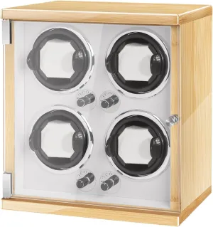 4 Watches 4 TPD Modes Wooden Self Winding Mechanical Watch Box with Quiet Motor for Men and Women outlet secure discrete Watches Automatic Watch Winder for 