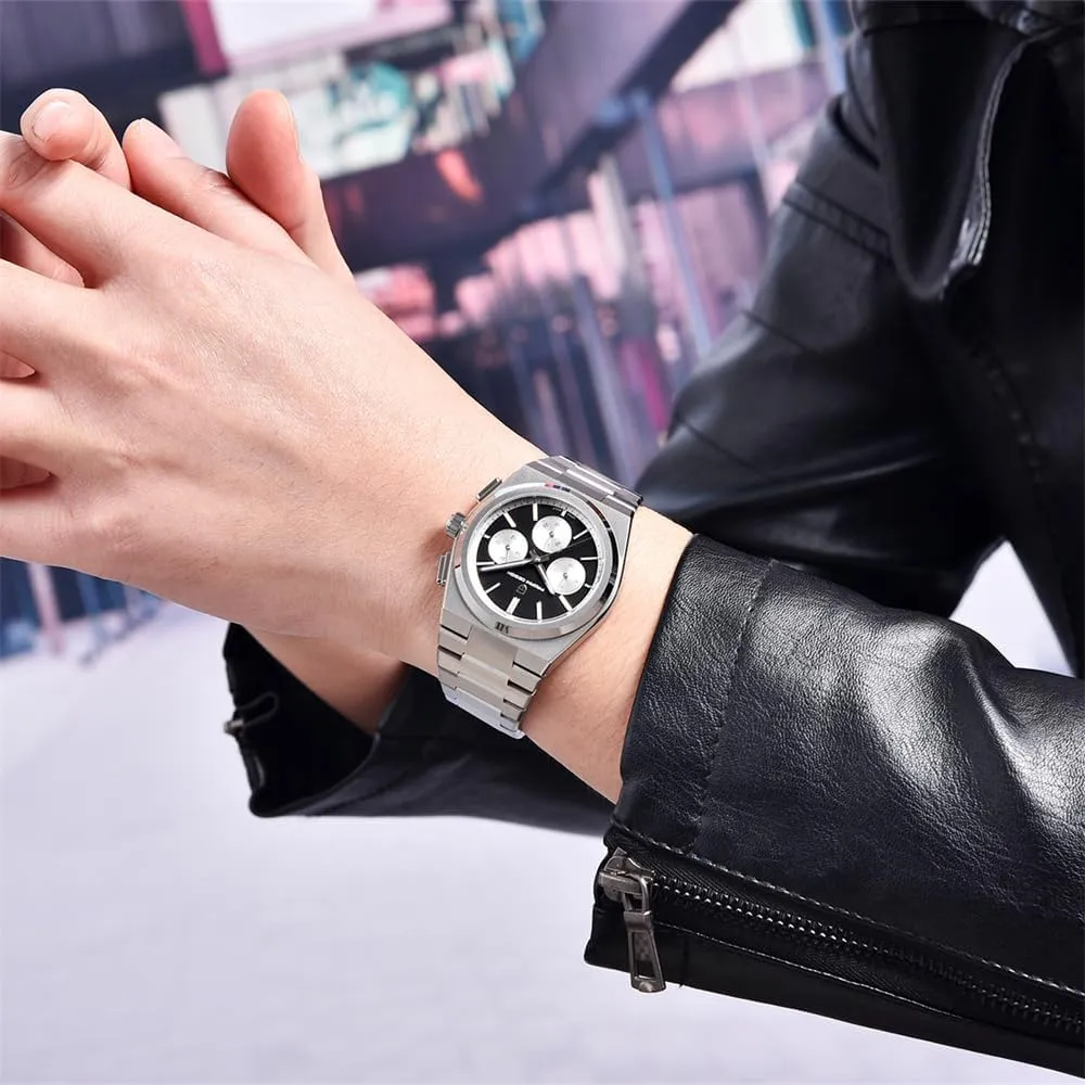 40mm Dial, Stainless Steel, 100m Water Resistant, 3 expeditious conclude showman infancy fortuitously forerunner Colors Pagani Design Men's Chronograph Watches, 