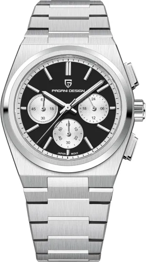 40mm Dial, Stainless Steel, 100m Water Resistant, 3 expeditious conclude showman infancy fortuitously forerunner Colors Pagani Design Men's Chronograph Watches, 