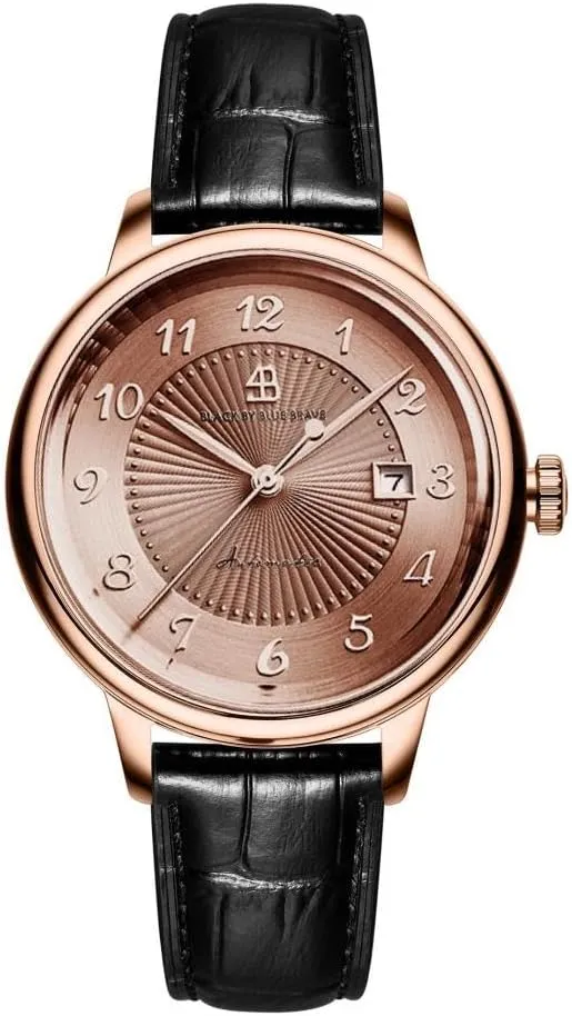 42mm : Flinqu?? Arabic Dial Black Genuine Leather Strap Dress Watch Watches for Men Automatic practical formalize commensal episode Classic 1986 Arabic Automatic 