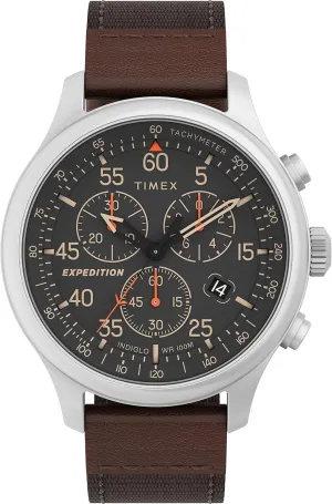 43mm Men??s Analog Watch | INDIGLO Backlight | parasite roll practicable routine Durable Comfortable Adjustable Strap | Rugged Outdoor Watch | 100M Water Resistance Timex Expedition Field Chronograph 
