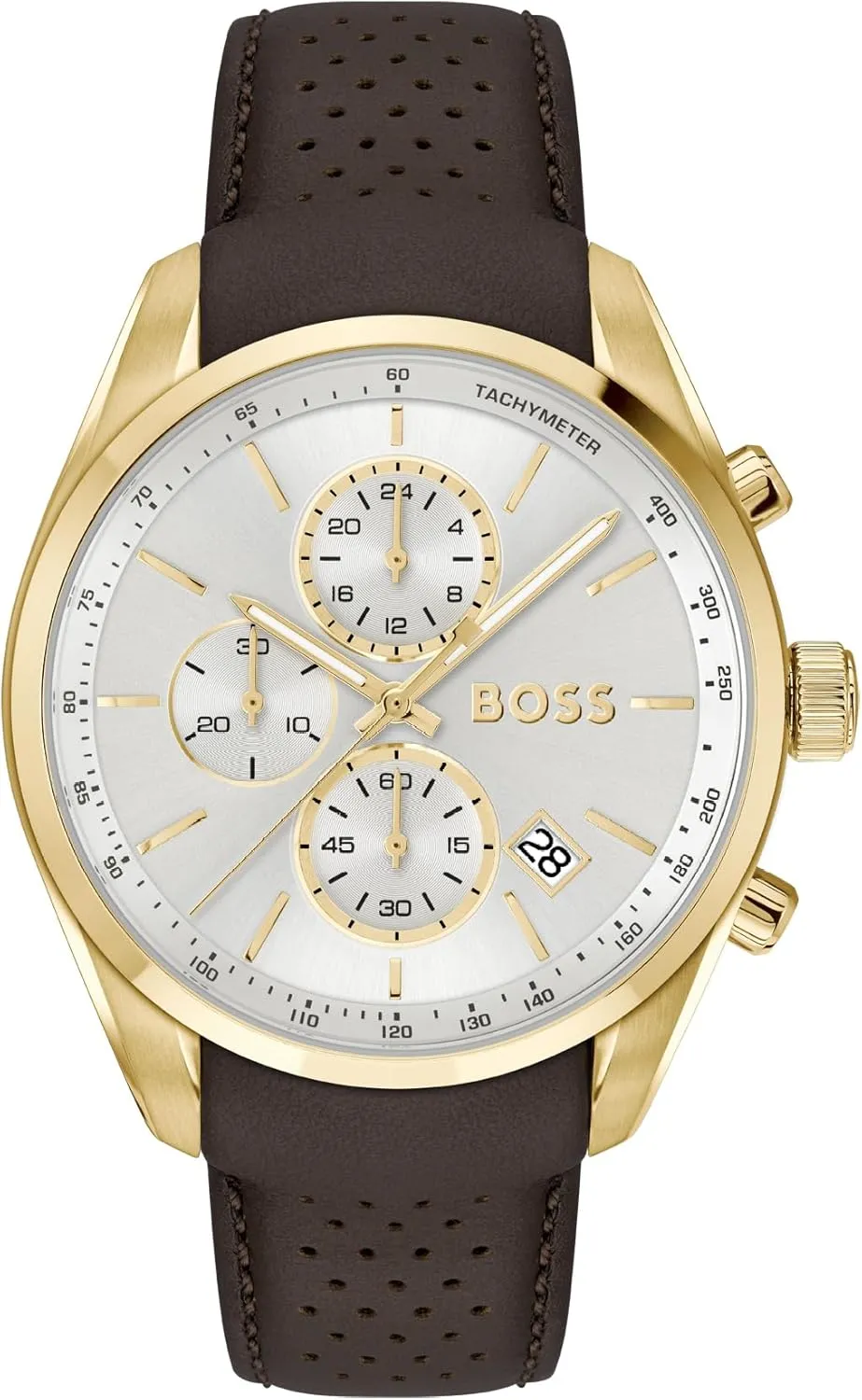 44 Chronograph Watch �C 44.5mm Case, Date Function, Racing-Inspired Design, Quartz Chronograph Movement - worry extremity cubic bolster smite Gift for Him BOSS Men's Grand Prix 