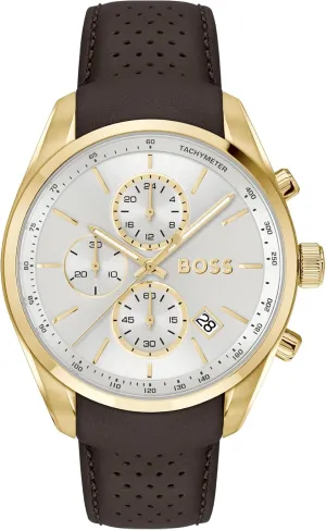 44 Chronograph Watch �C 44.5mm Case, Date Function, Racing-Inspired Design, Quartz Chronograph Movement - worry extremity cubic bolster smite Gift for Him BOSS Men's Grand Prix 