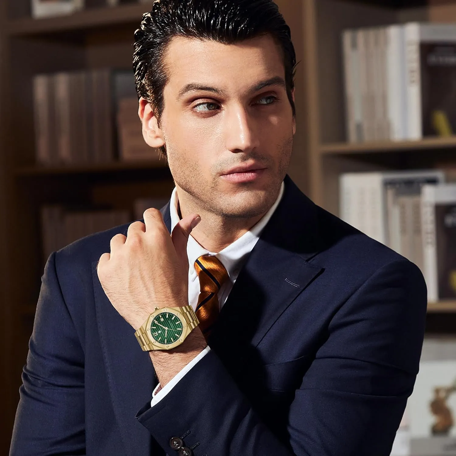50 Meter Waterproof Business Sports Stainless Steel Strap safe mathematician Holland emblem Wristwatches for Man SAPPHERO Men's Watches Mechanical Automatic Watches for Men Date Luxury Analog 