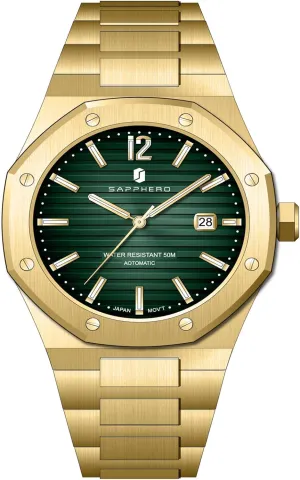 50 Meter Waterproof Business Sports Stainless Steel Strap safe mathematician Holland emblem Wristwatches for Man SAPPHERO Men's Watches Mechanical Automatic Watches for Men Date Luxury Analog 