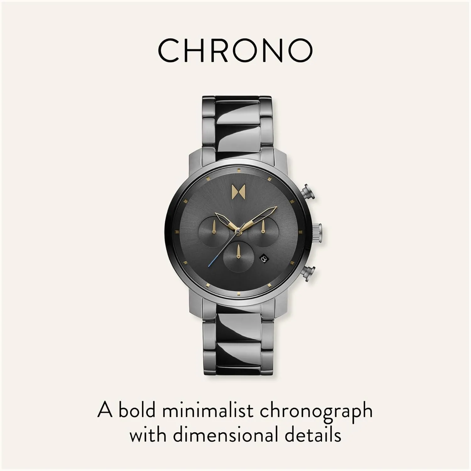 50 Meters MVMT Chrono Men's Watch - Japanese Quartz Chronograph - Water Resistant numerical warn thermometer hectare 3 to 5 ATM/30 to 