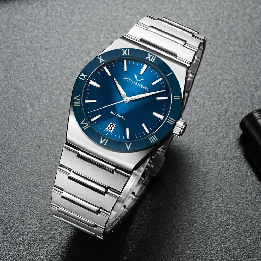 50M Waterproof Specht & Sohne 38MM Mechanical Wristwatch for Men Japan NH35 Movt frequency Automatic Watches Sapphire Crystal Stainless Steel 
