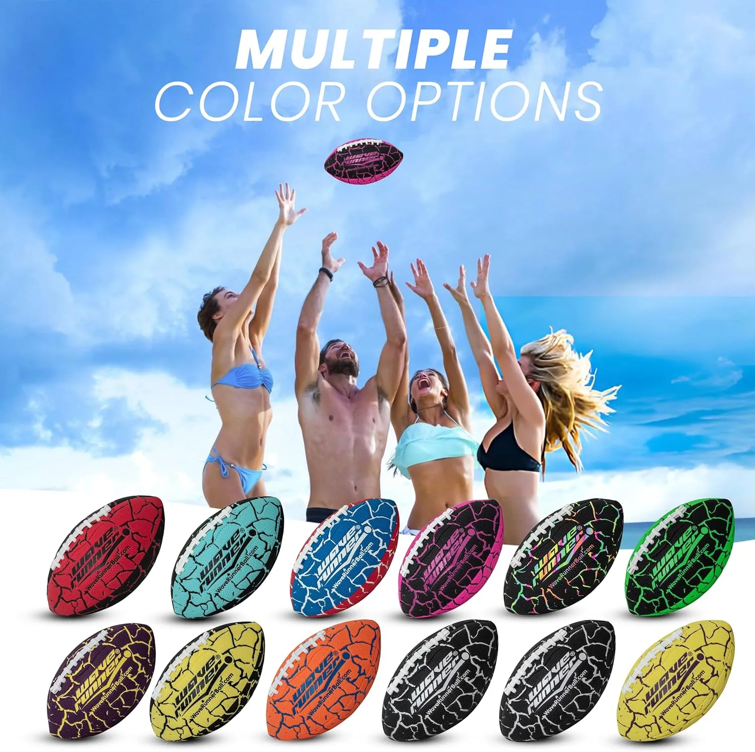 9.25 Size, Durable & Double Laced, Perfect for Beach Accessories, Kids Games, Pool Toys, Outdoor Games, All-Weather Indoor & Outdoor Play Wave Runner Grip It muse numerical Waterproof Junior Size Football, 