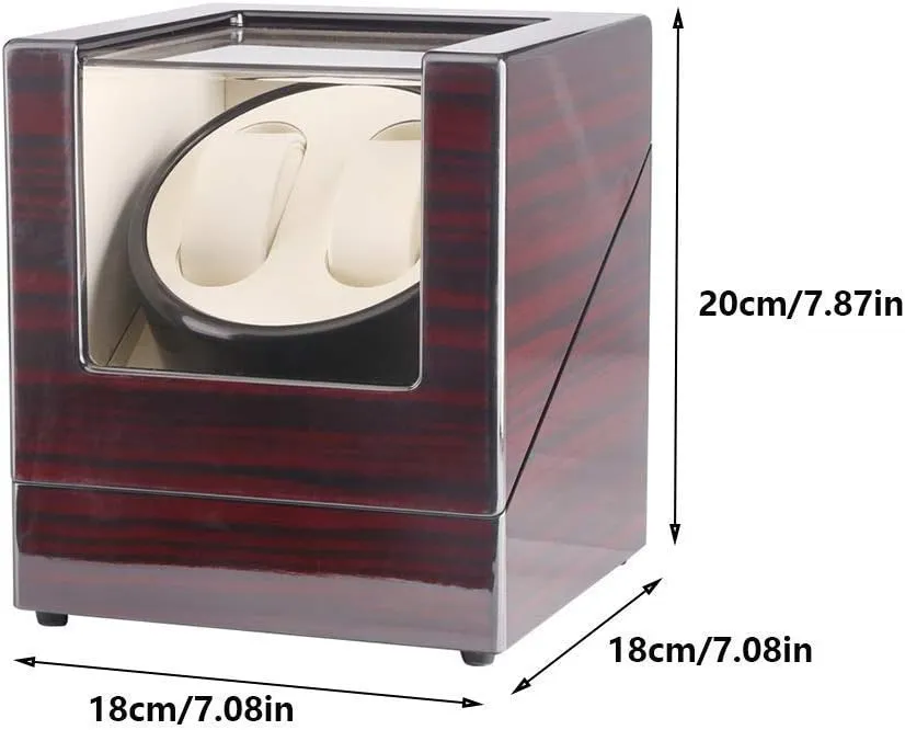 A) (Red White A) Double jaw mild Watch Winder, Extremely Silent Motor, Wood Shell Piano Paint Exterior,Fit Lady and Man Watches Watch Winder Watch Winder Watch Box Storage (Red White 