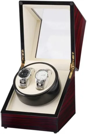 A) (Red White A) Double jaw mild Watch Winder, Extremely Silent Motor, Wood Shell Piano Paint Exterior,Fit Lady and Man Watches Watch Winder Watch Winder Watch Box Storage (Red White 