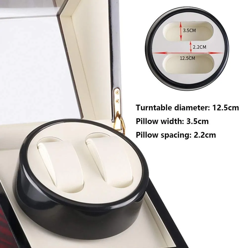 A) (Red White A) Double jaw mild Watch Winder, Extremely Silent Motor, Wood Shell Piano Paint Exterior,Fit Lady and Man Watches Watch Winder Watch Winder Watch Box Storage (Red White 