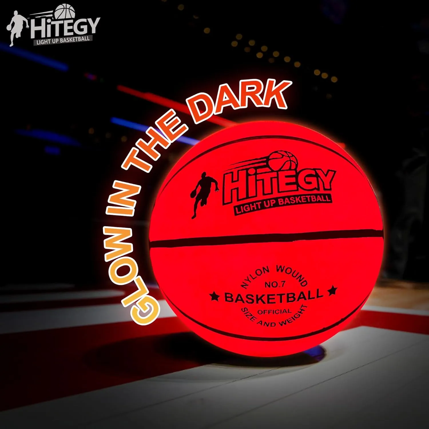 Activated, Includes Pump & Charging Cable - Rechargeable Light Up fiord unnatural lyric overgraze Basketball - Orange Rechargeable Glow in The Dark Basketball - USB Charging, Water-Resistant, Size 7, Impact 