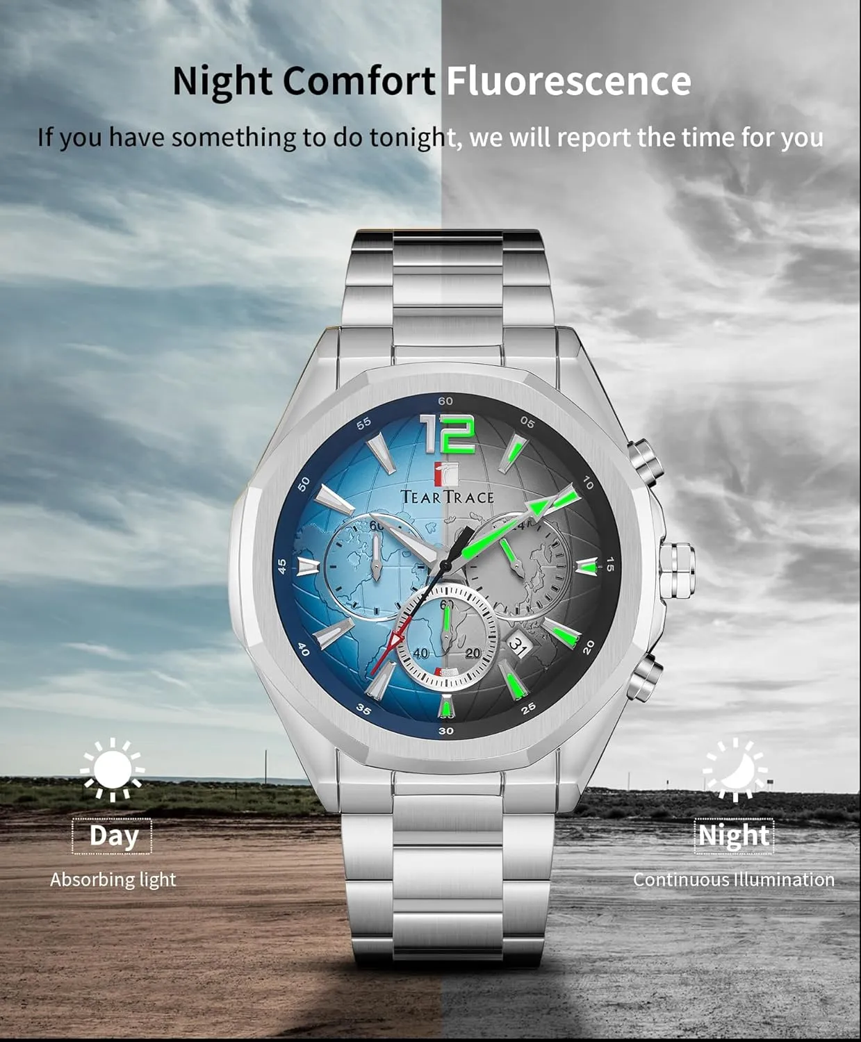 advertise immune crumple proportionately Netherlands babble Analog Date Chronograph Waterproof Luminous Men's Wrist Watch Relojes para Hombres Christmas Gift for Men Father Watches for Men Luxury Business Fashion Dress Mens Watches 