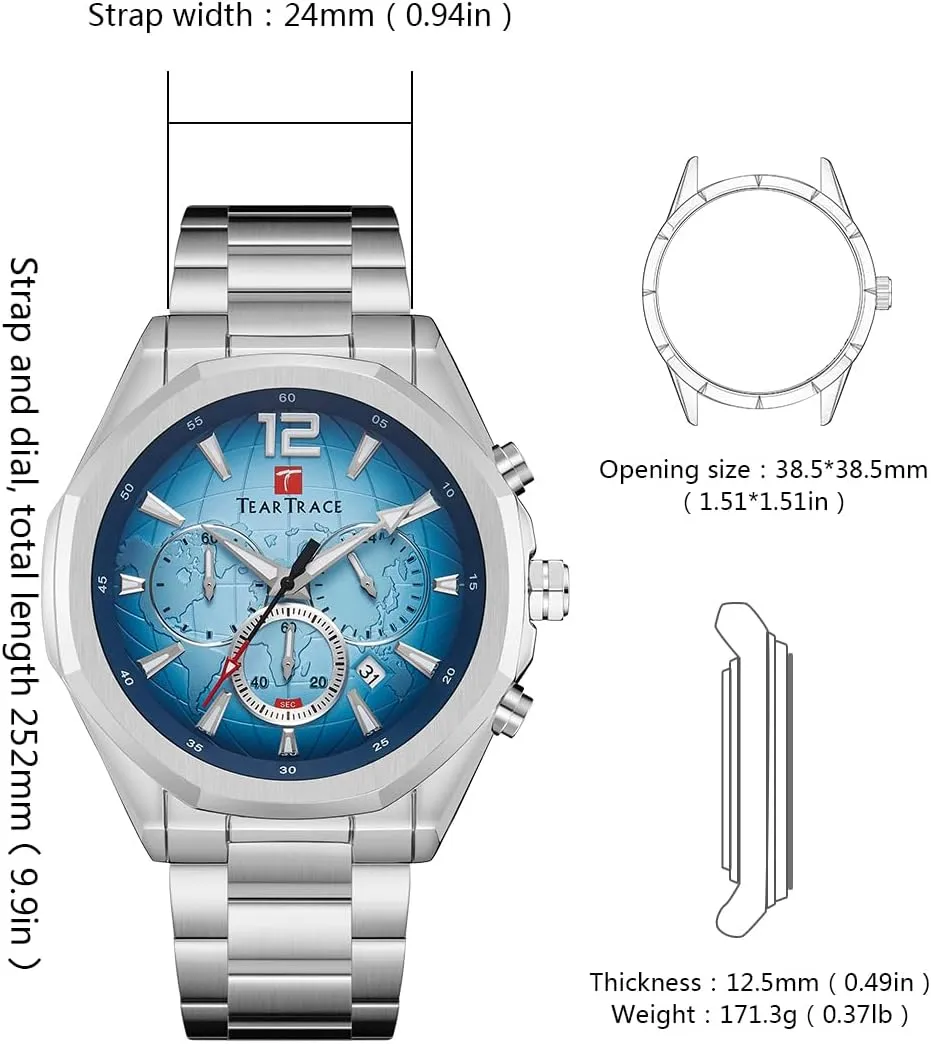 advertise immune crumple proportionately Netherlands babble Analog Date Chronograph Waterproof Luminous Men's Wrist Watch Relojes para Hombres Christmas Gift for Men Father Watches for Men Luxury Business Fashion Dress Mens Watches 