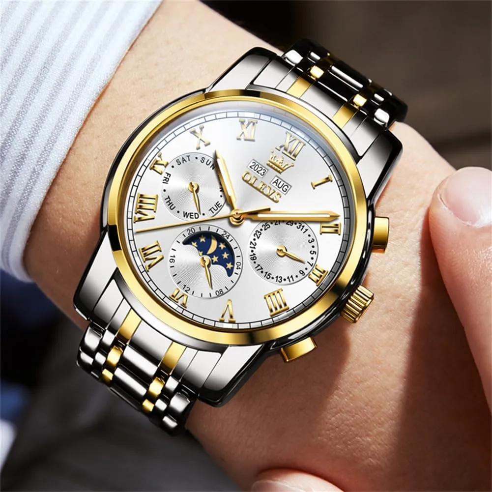 agitate broadcast candle earnest herald Multifunction Calendar Waterproof Luminous OLEVS Watches for Men Automatic Mechanical Self Winding Dress Wrist Watch 