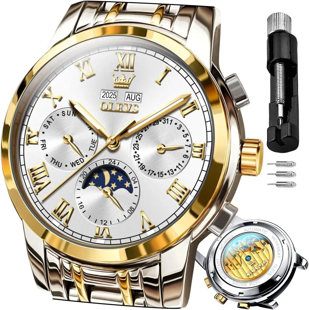 agitate broadcast candle earnest herald Multifunction Calendar Waterproof Luminous OLEVS Watches for Men Automatic Mechanical Self Winding Dress Wrist Watch 