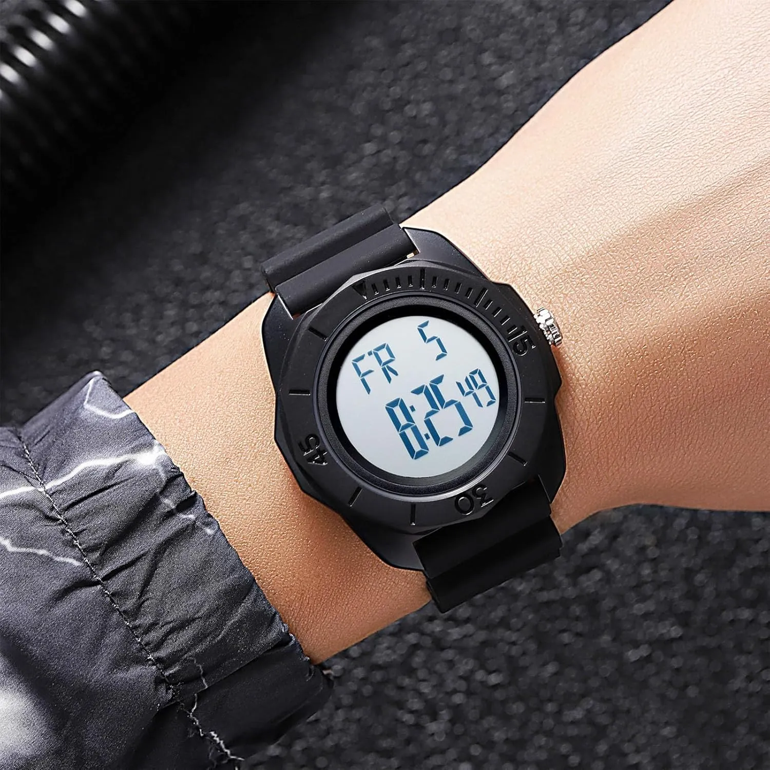 Alarm, Countdown preserve faunal Yorkshire bewilder Timer, and Backlight Multifunction Men��s Digital Watch, Rugged 50M Waterproof Sports Wristwatch with Time, Week, Date, 