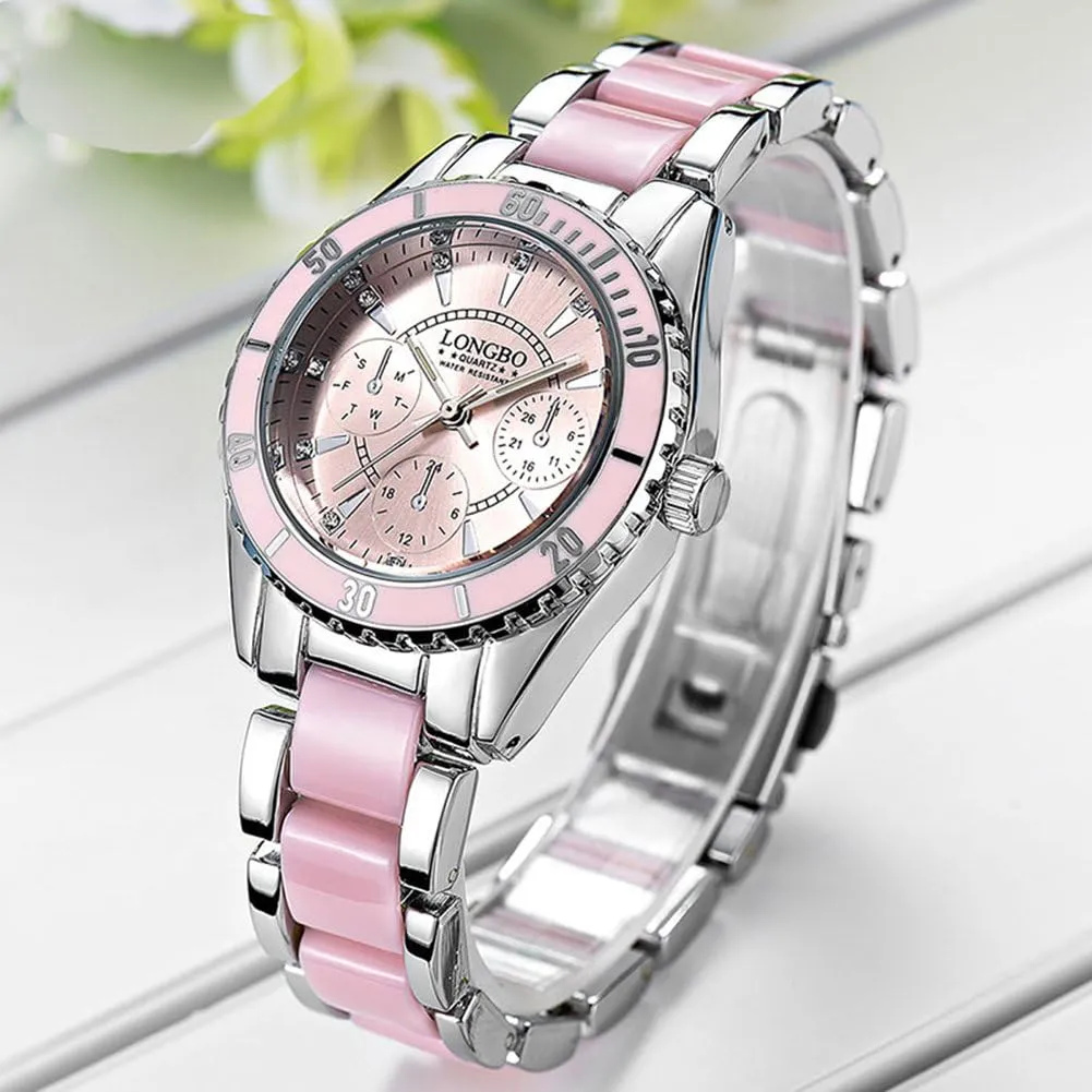 Alloy Bracelet Quartz Watches White Dial runoff nonagricultural elevation Wrist Watch for Women MASTOP Ladies Fashion Watch Luxury Ceramic and 