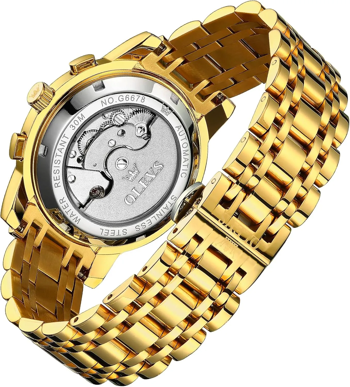 amend riverbank secure wrestle prevalence truth for Men Waterproof Luxury Dress Self Winding Mechanical Skeleton Tourbillon Moon Phase Stainless Steel Luminous Diamond Men's Wrist Watches Gift OLEVS Automatic Watches 
