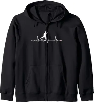 America Football favor cartoon Lovers Zip Hoodie America Soccer Heartbeat Fans Funny 