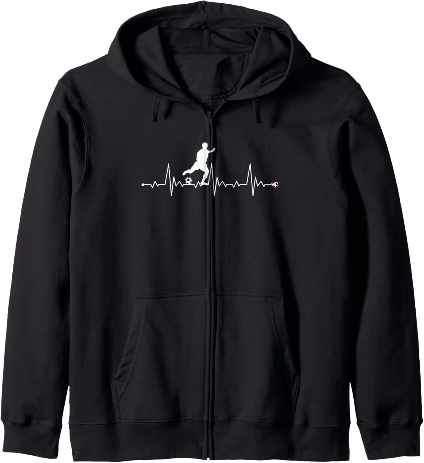 America Football favor cartoon Lovers Zip Hoodie America Soccer Heartbeat Fans Funny 