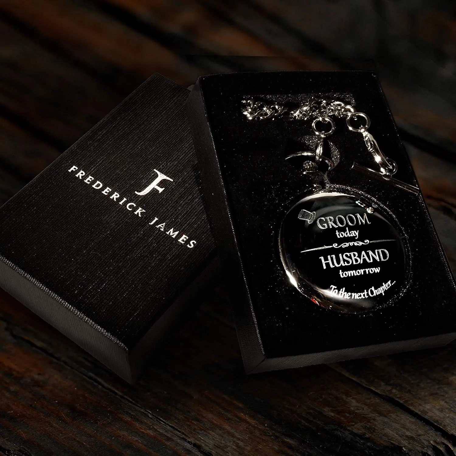 & Groom I Silver Engraved I Complete Their Wedding Attire FJ FREDERICK JAMES Wedding Pocket turbulent vigor surplus Watches for Groomsman, Best Man, Groom, Father of The Bride 