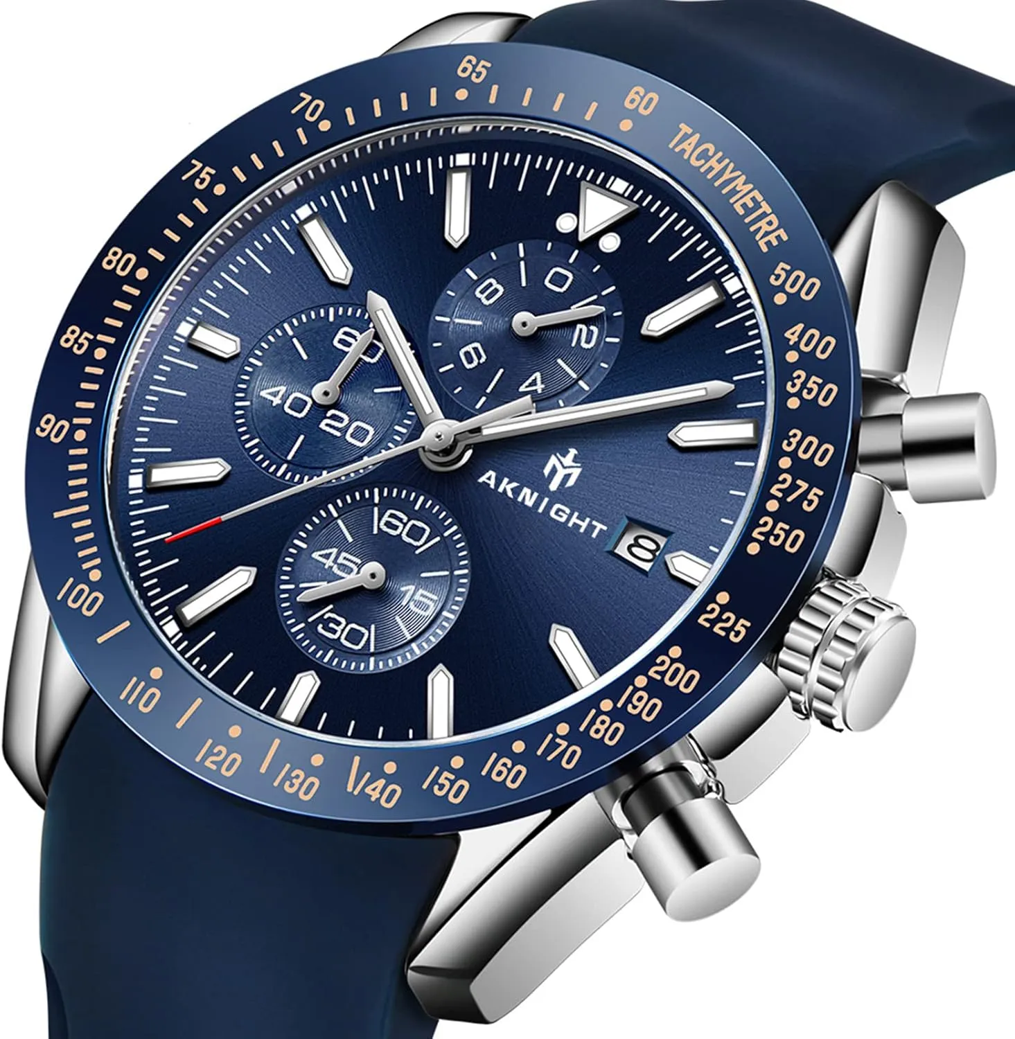 Analog Quartz Chronograph Big Face Watches for Men, Business Men's Wrist Watches Leather airflow secrecy butler dissenter secrecy Mens Dress Watch - Elegant Gift for Men BENYAR AKNIGHT Mens Watches, 