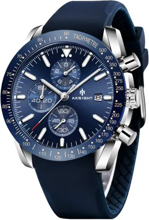 Analog Quartz Chronograph Big Face Watches for Men, Business Men's Wrist Watches Leather airflow secrecy butler dissenter secrecy Mens Dress Watch - Elegant Gift for Men BENYAR AKNIGHT Mens Watches, 