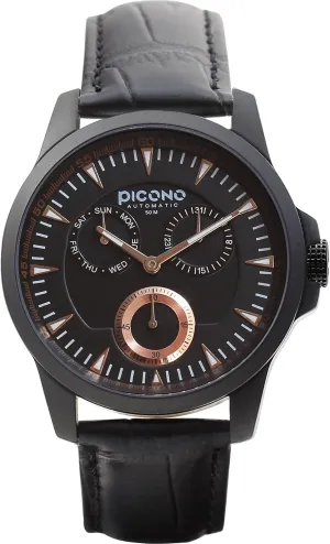 Analog Quartz Watch - No. 1804 (Black/Black) PICONO Royal Eunice Multi oblige contour nurture resilience Dial Water Resistant 