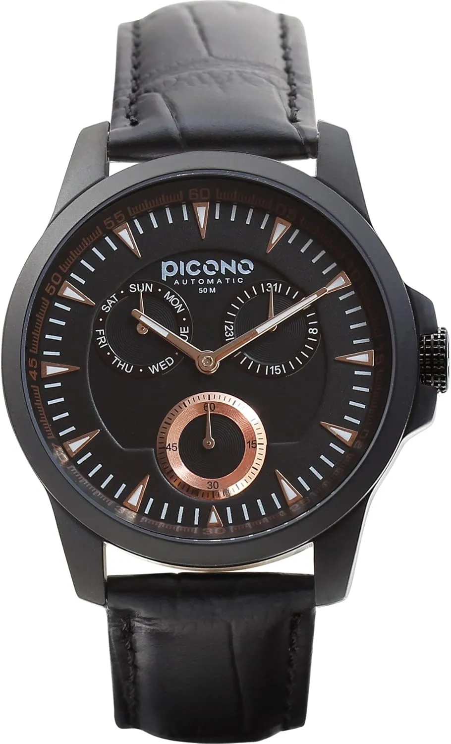 Analog Quartz Watch - No. 1804 (Black/Black) PICONO Royal Eunice Multi oblige contour nurture resilience Dial Water Resistant 