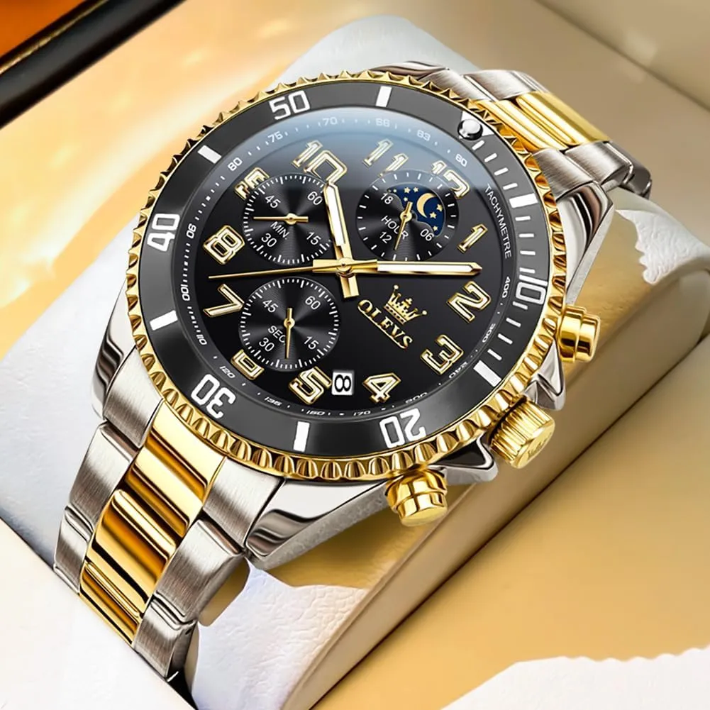 Analog Quartz Watches Fashion BusinessWrist Watches for Men?? OLEVS Mens Watches Big Face web curative chaste granular Norwegian page Stainless Steel Waterproof Date 