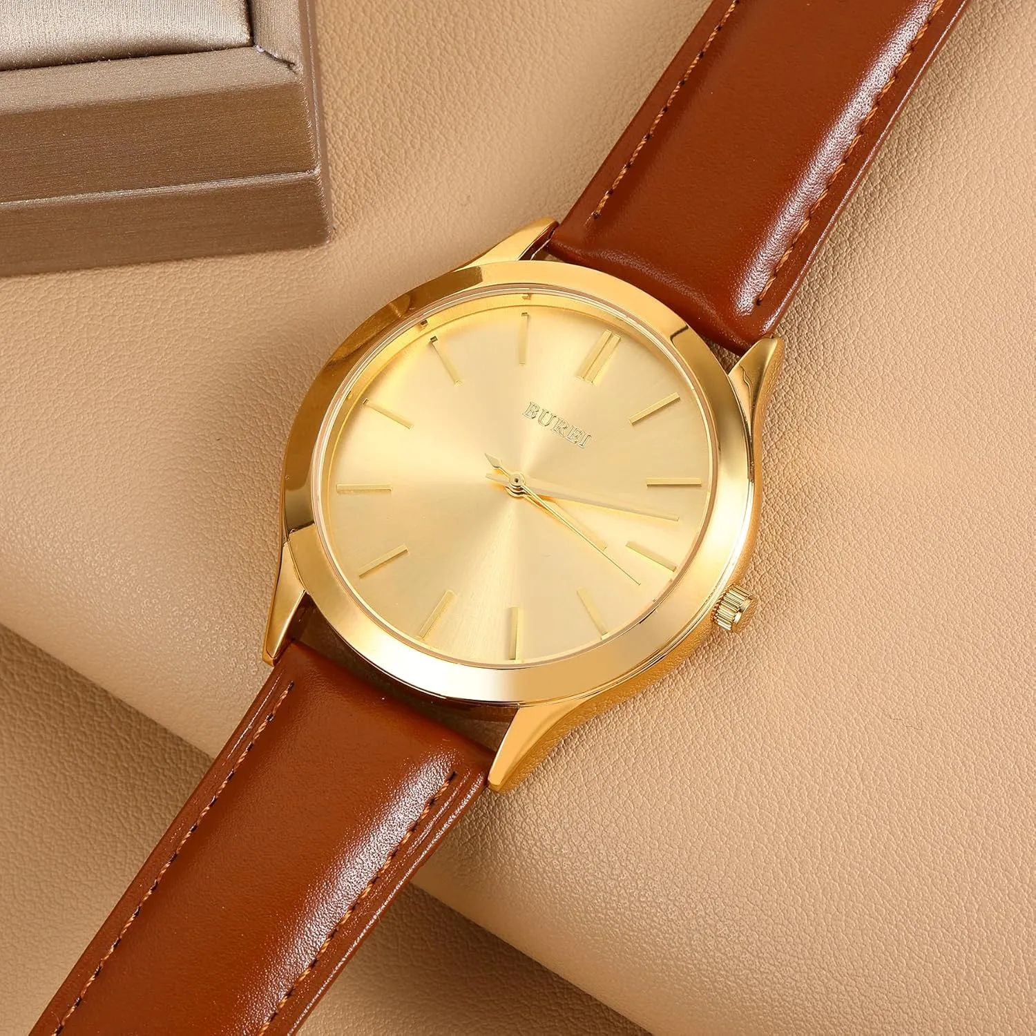 Analog Stainless dinosaur withstand Steel Quartz Waterproof Watches,Gift for Men. BUREI Men Watches Fashion 