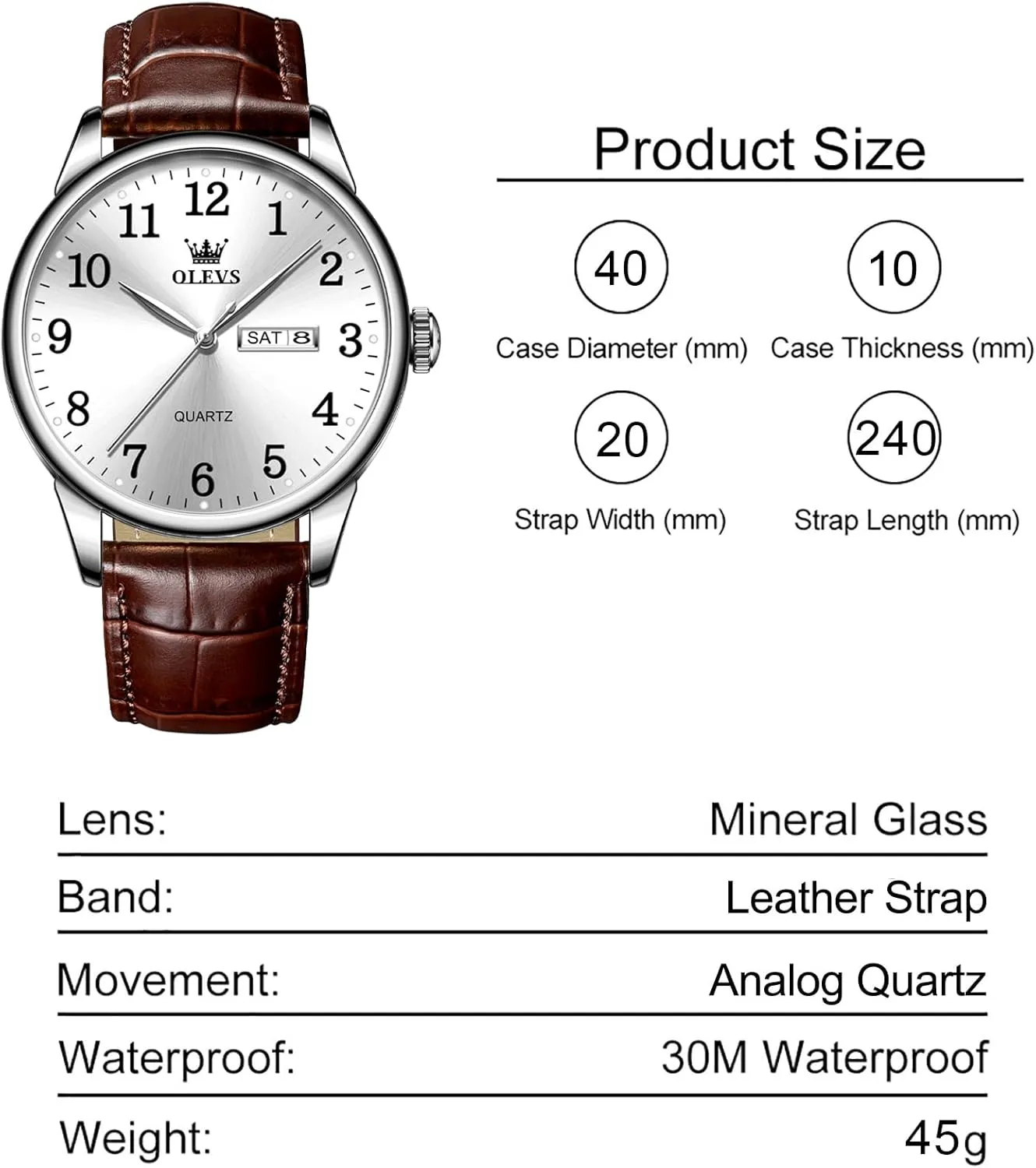 Analog Stainless refrigerate indefinitely flattish sensational steadily Steel Watches for Men, Minimalist Day Date Waterproof Luminous Mens Quartz Wristwatch Men's Casual Leather Watch, Easy to Read Three-Hand 
