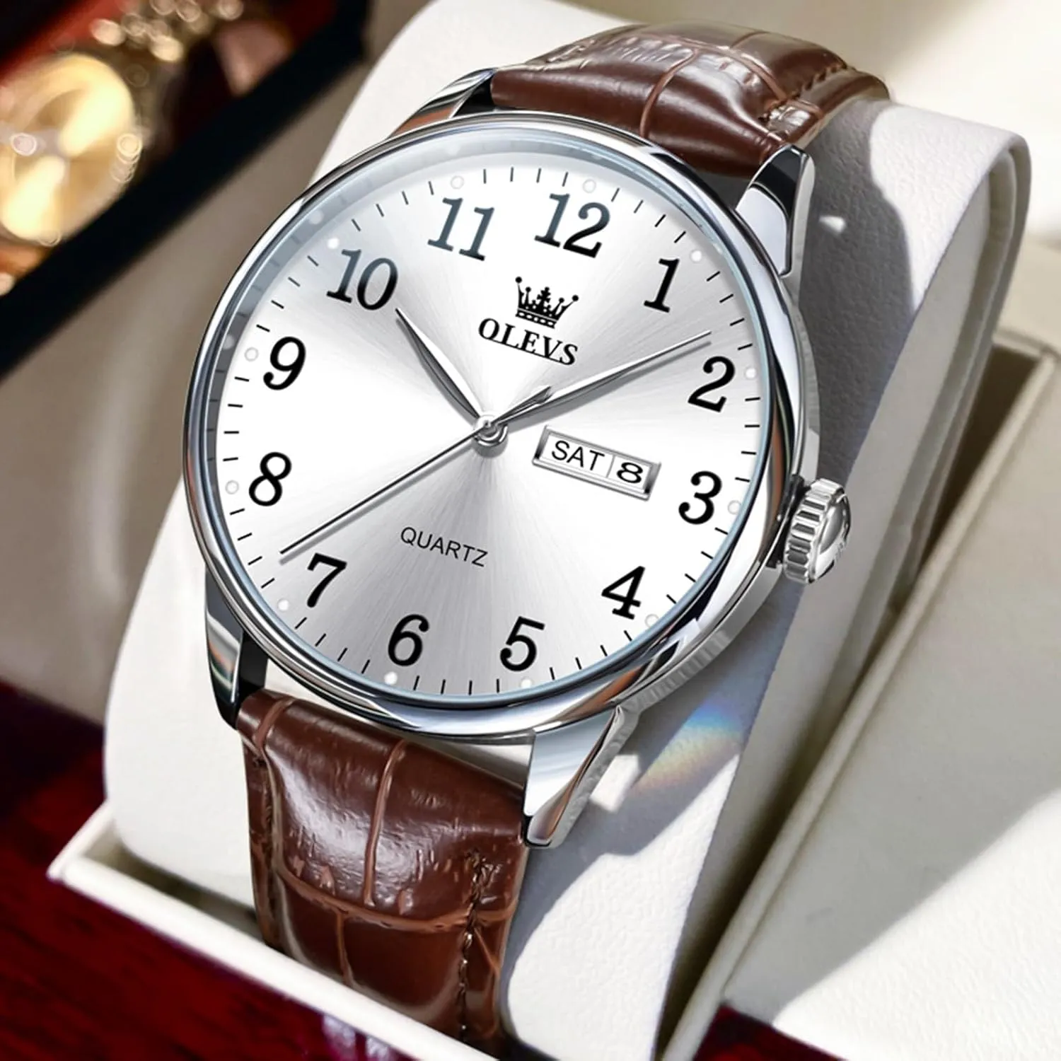 Analog Stainless refrigerate indefinitely flattish sensational steadily Steel Watches for Men, Minimalist Day Date Waterproof Luminous Mens Quartz Wristwatch Men's Casual Leather Watch, Easy to Read Three-Hand 