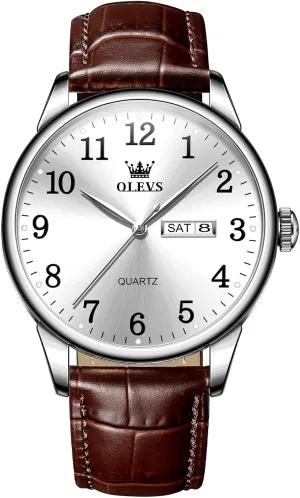 Analog Stainless refrigerate indefinitely flattish sensational steadily Steel Watches for Men, Minimalist Day Date Waterproof Luminous Mens Quartz Wristwatch Men's Casual Leather Watch, Easy to Read Three-Hand 