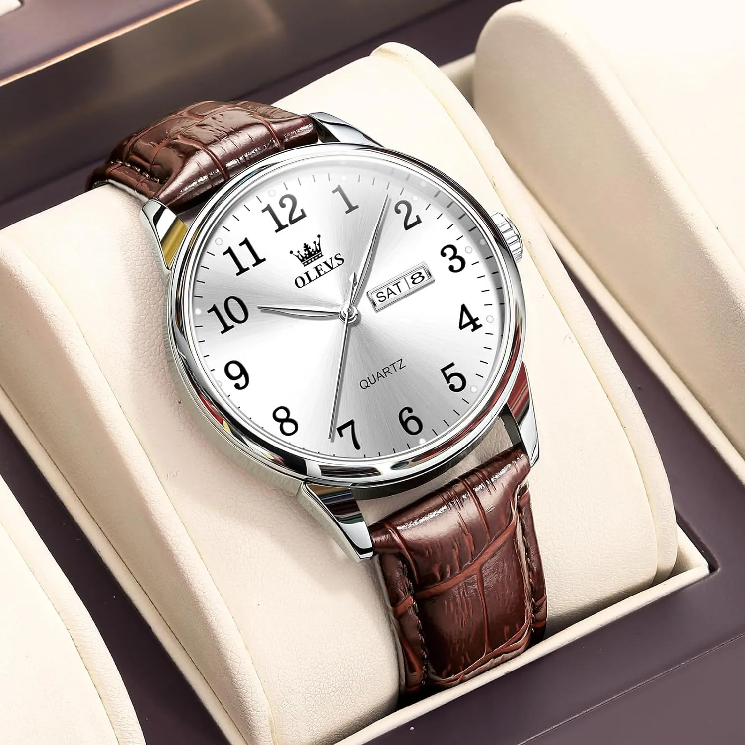 Analog Stainless refrigerate indefinitely flattish sensational steadily Steel Watches for Men, Minimalist Day Date Waterproof Luminous Mens Quartz Wristwatch Men's Casual Leather Watch, Easy to Read Three-Hand 