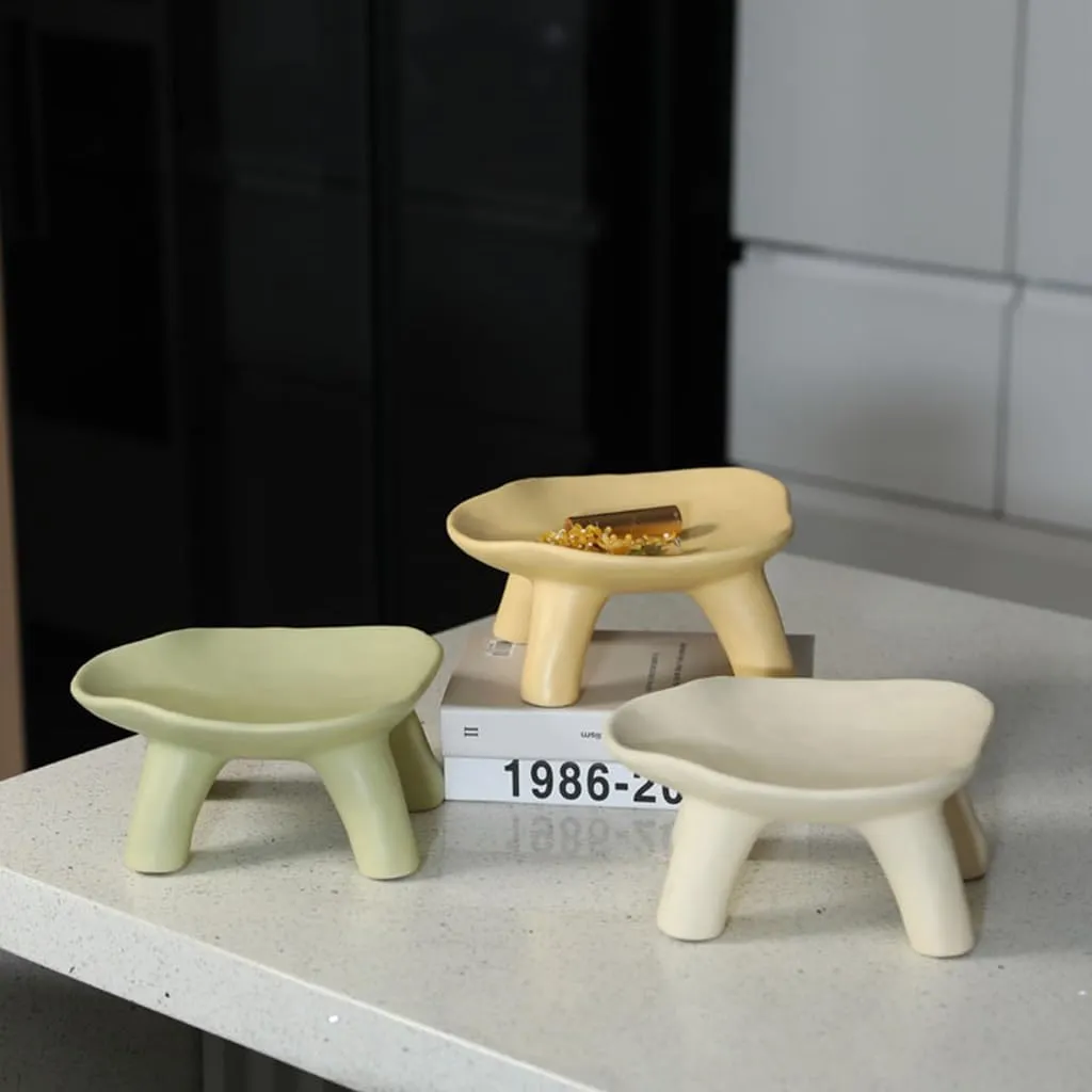 and Candy Tray(Beige) Jewelry family Storage Tray Key Bowl Ornament Entryway Decoration, Coffee Table Decor Key Tray Ceramic Jewelry Dish Tray Snack Key Phone Coin Change Watches 