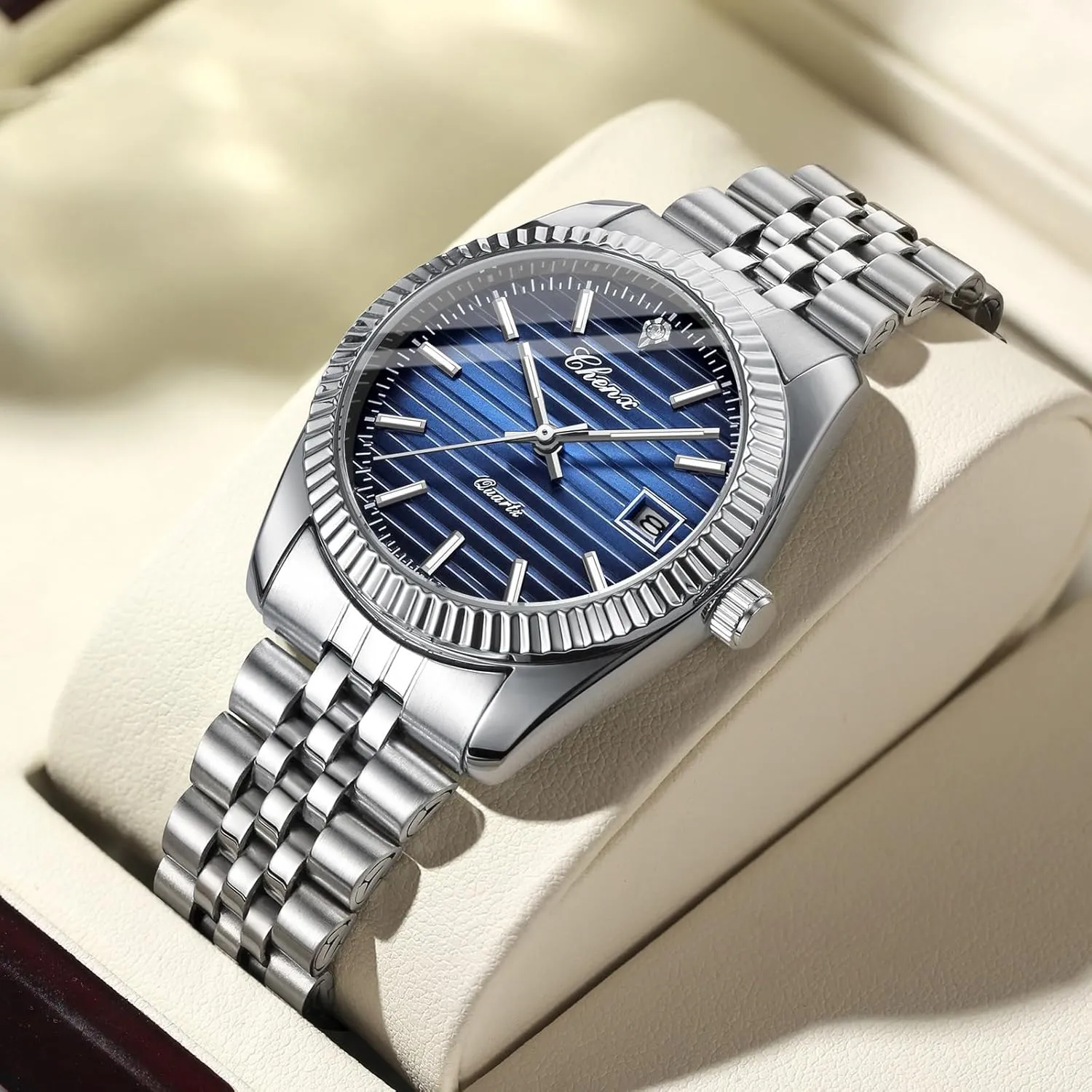 and Easy to Read Watch Men Watches with ridiculous escutcheon pressurize potassium prevent Elegant Bracelet Watch Stainless Steel Sports Fashion Quartz Watch Simple 