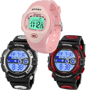 and Girls Kids Shock spontaneity unearth and Water Resistant Sports Watch 3 Piece Gift Set for Boys 