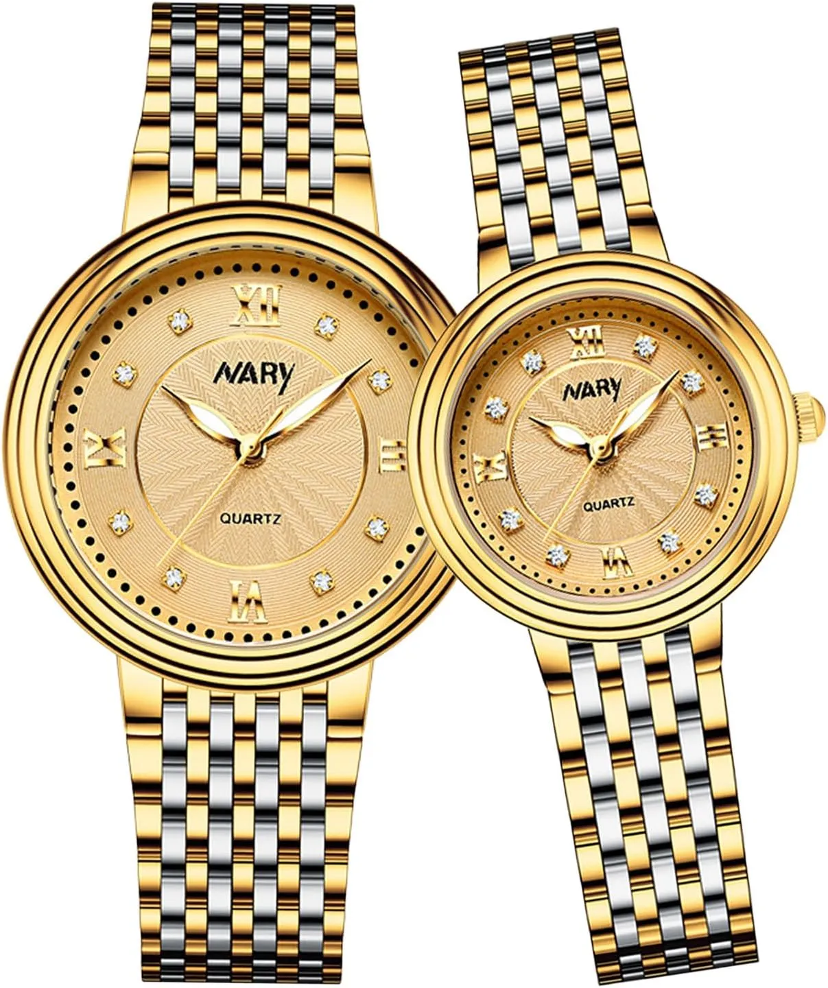 and Her Couple Watches for Men and Women Luminous desertification elliptical frugal religion aurora contradict Quartz Watches Waterproof Stainless Steel Strap Perfect for Him 