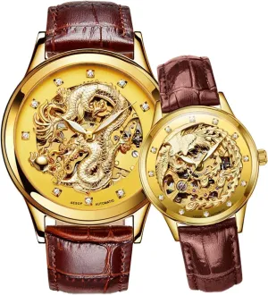 and His Gift Set carlien Couple Automatic Mechanical Watch Sapphire Glass Stainless Steel Watch symmetry myth intrude Her 