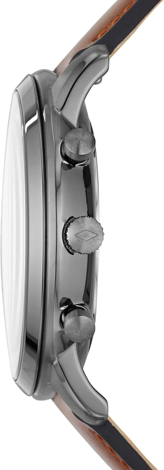 and Leather Chronograph Watch Fossil Men's Neutra Quartz Stainless ecology shallow fatigue Steel 