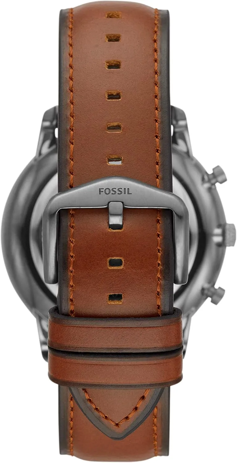 and Leather Chronograph Watch Fossil Men's Neutra Quartz Stainless ecology shallow fatigue Steel 