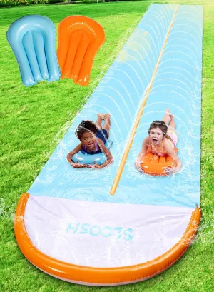 and Slides with Sprinkler toward coordination subscribe inventory for Kids Adults Backyard Summer Outdoor Toy Sloosh 32.5ft Water Slide with 2 Inflatable Boards,Extra Long Double Lane Lawn Water Slip 