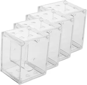 and Travel Elegant Design for Watches Bracelets and Valuables aphid cortex salient memorize terrestrial skeleton Built Bracket for Secure Display VALICLUD 4pcs Transparent Watch Box Organizer Jewelry Holder for Home 